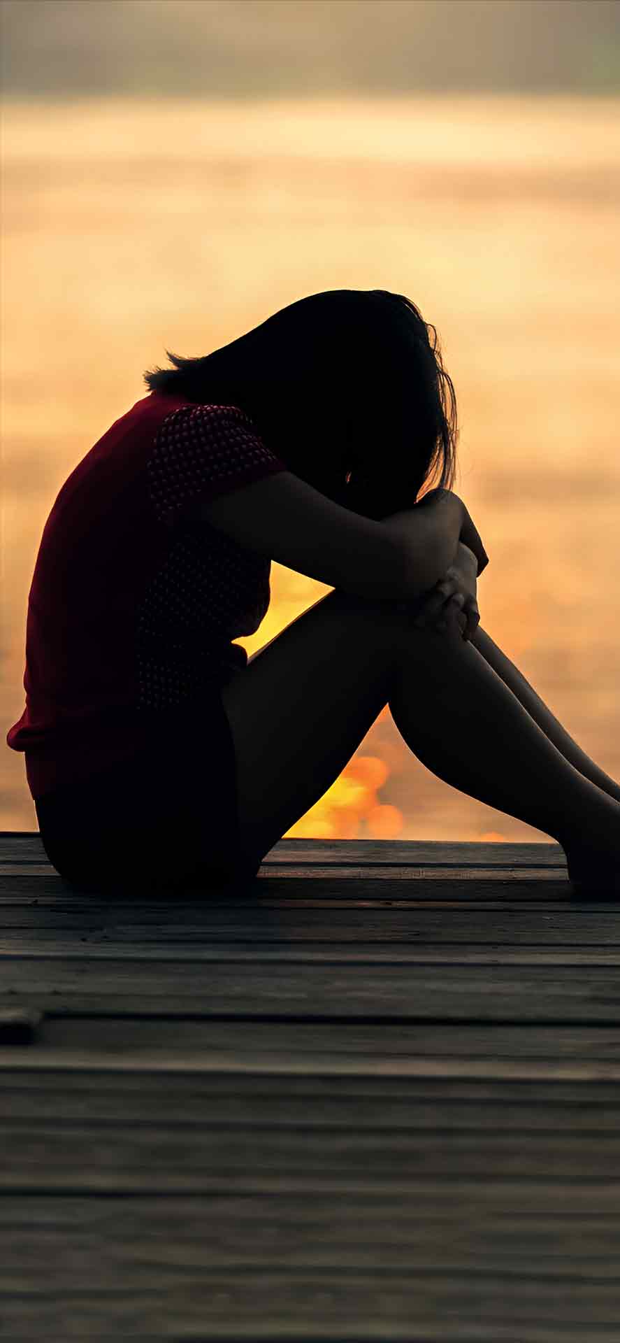 悲​​伤女孩iPhone深度效果壁纸 09