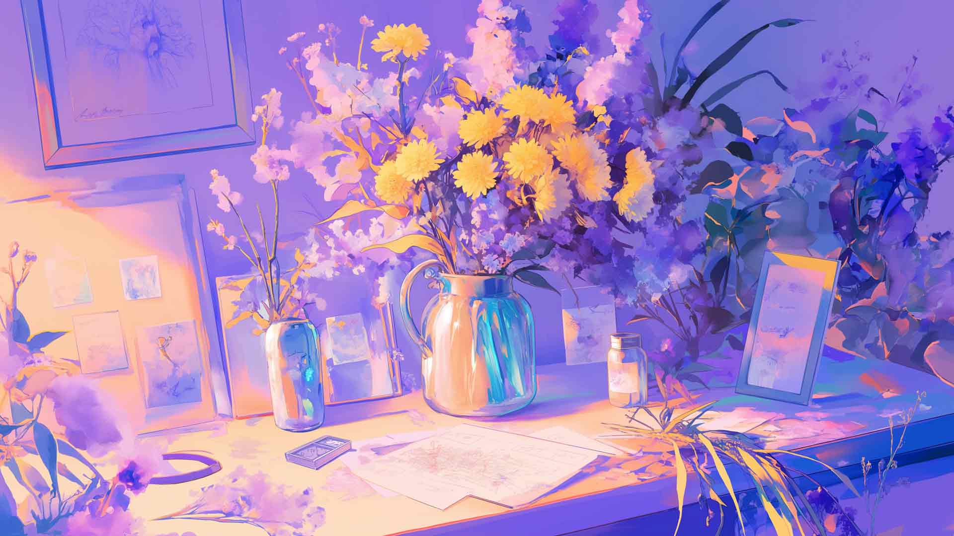 艺术插花桌面壁纸