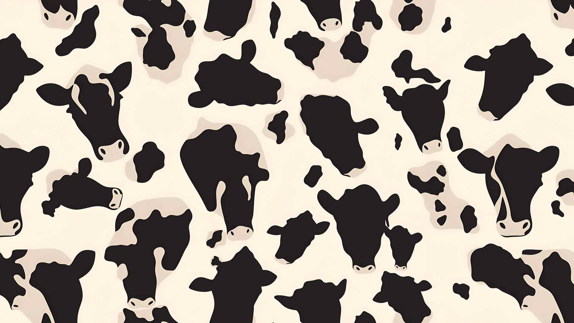 黑白奶牛印花图案桌面壁纸