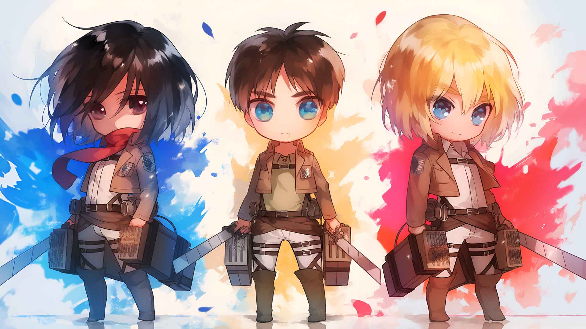 进击的巨人三人组桌面壁纸