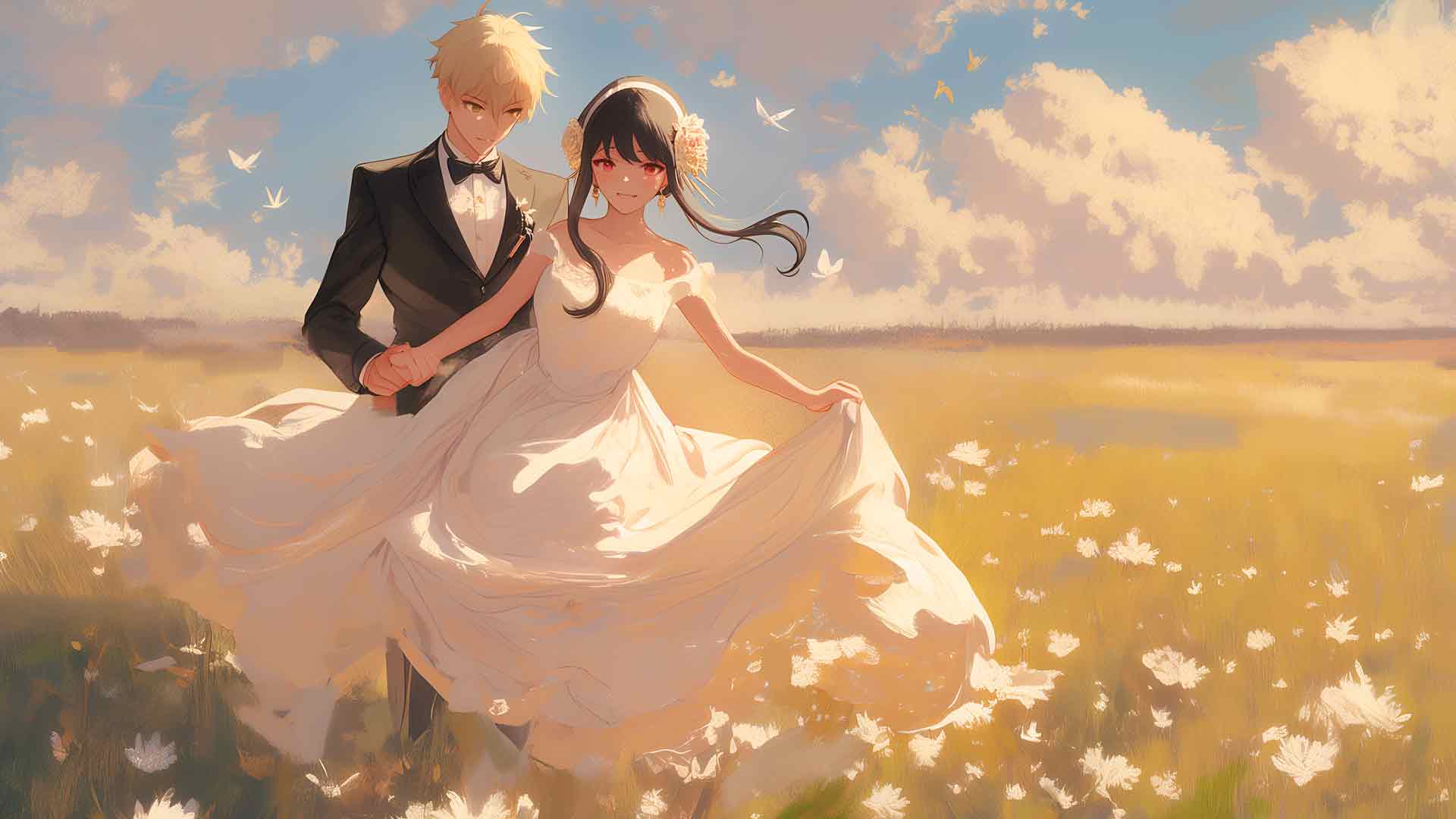 Yor 和 Loid 婚礼现场桌面壁纸