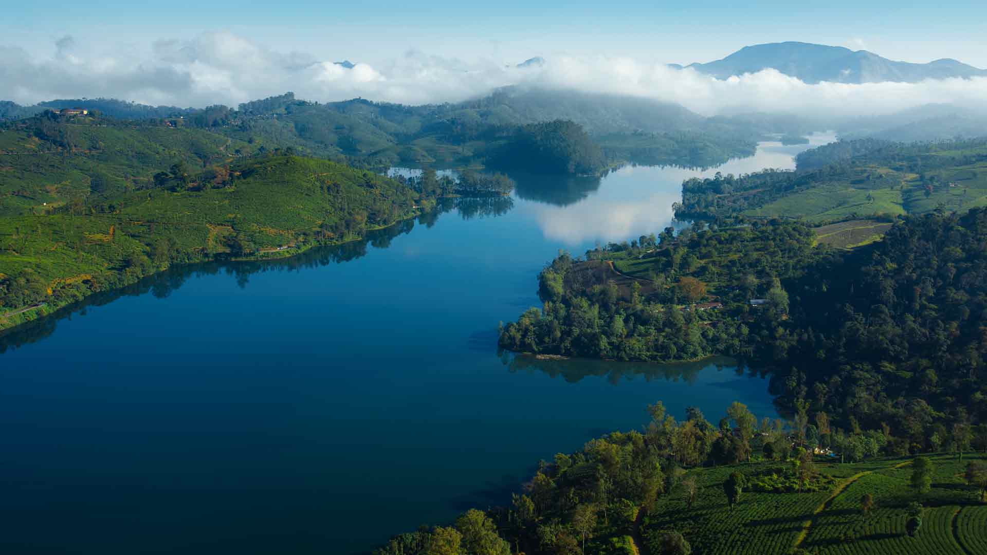 水库日桌面壁纸