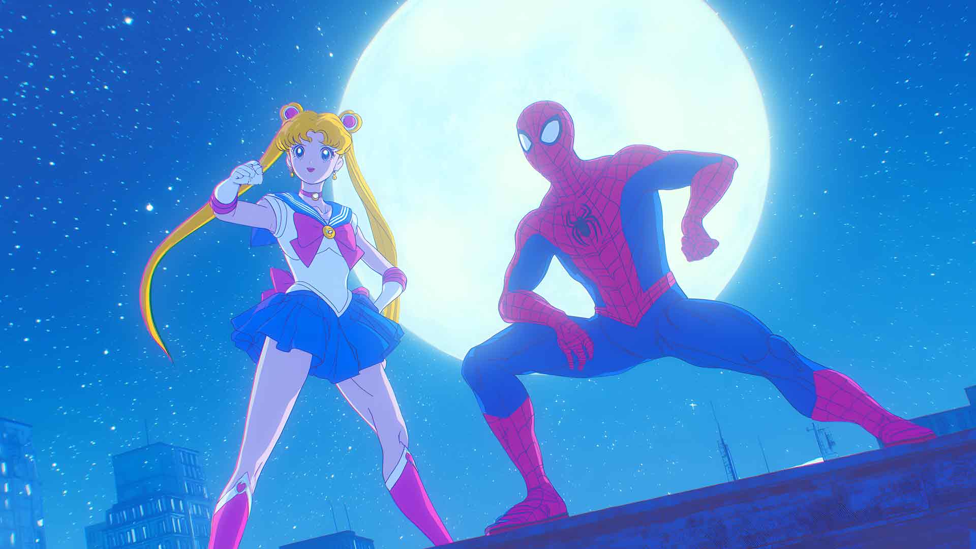 美少女战士蜘蛛侠超级英雄满月桌面壁纸