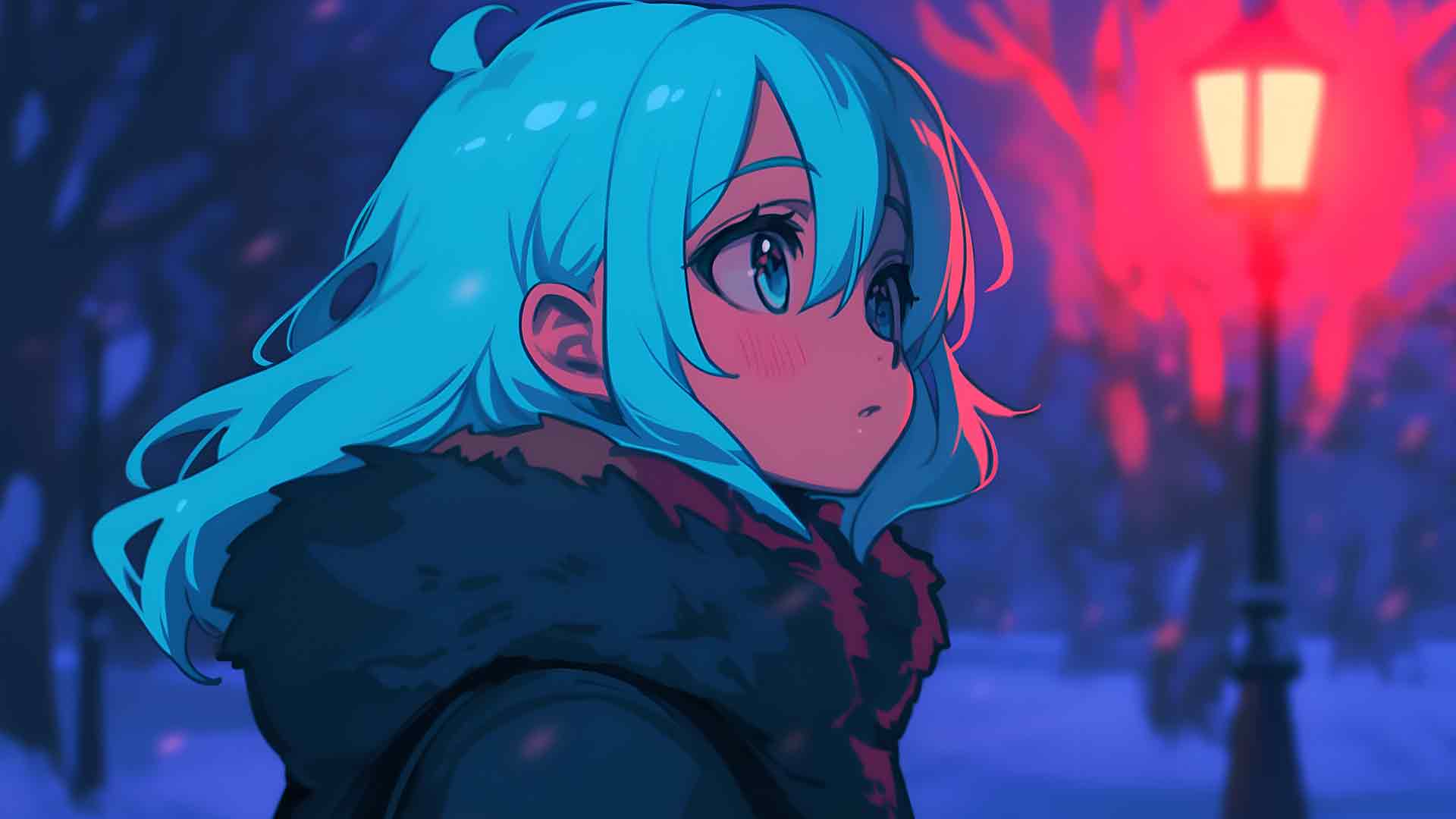 Oshi No Ko Aqua 冬夜桌面壁纸