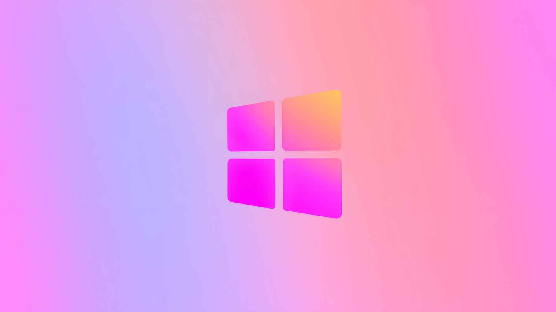 Windows 粉色渐变美学 Logo 桌面壁纸
